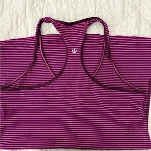 lululemon athletica Women's Pink Striped razorback tank